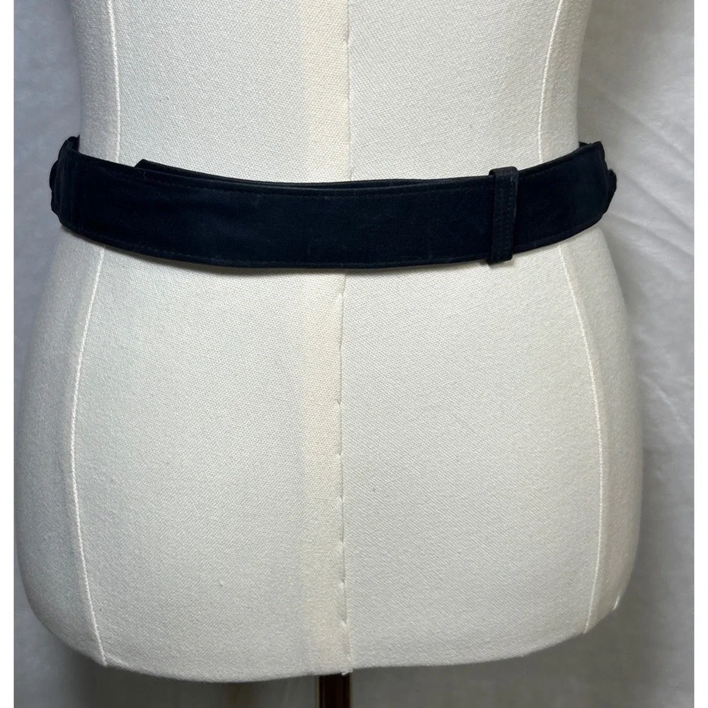 VTG Ginnie Johansen Inc. Braided Wrap Belt Navy 100% Silk 24